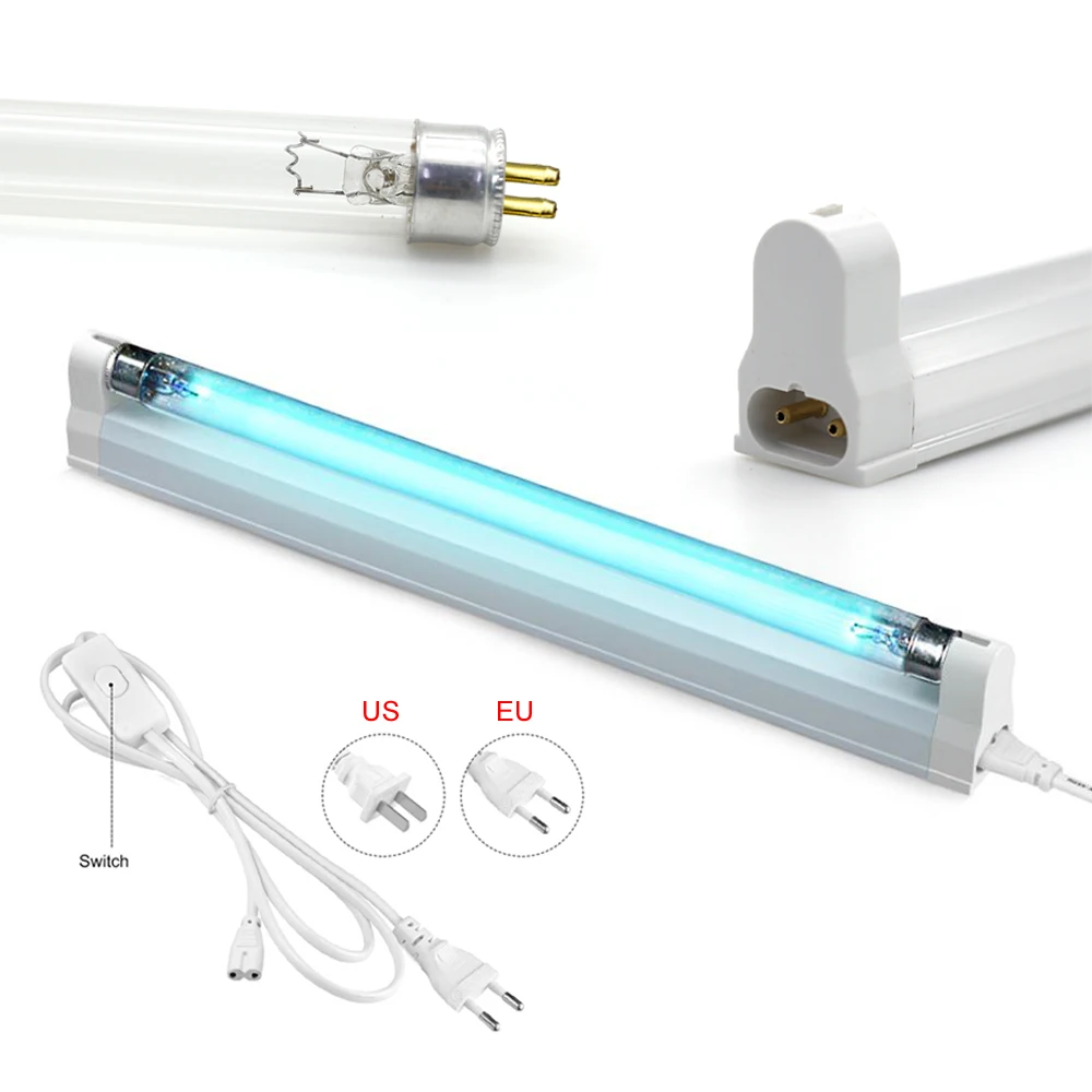 Esterilizador uv luz ultravioleta lâmpada 8w 6w 220v t5 desinfecção do tubo de luz desinfetante t5 uvc remoção de ácaros da lâmpada em casa quartos