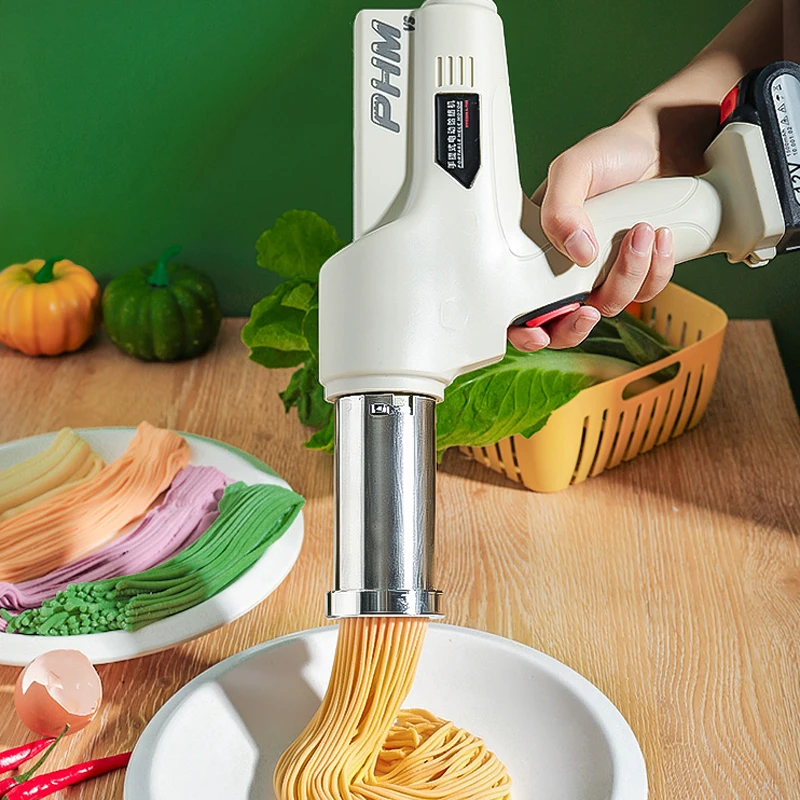 المنزلية الصغيرة التلقائي المعكرونة الصحافة المحمولة قابلة للشحن ماكينة صنع الشعرية النودل 1500mAh بطارية سعة كبيرة