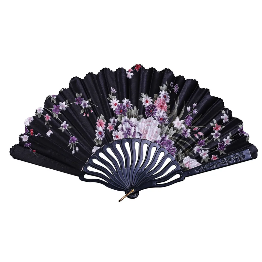 Flower Fans Vintage Lace Chinese Style Dance Wedding hand fan Party Dress Accessories Folding Summer Held Flower Fan abanico New