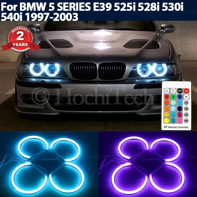 Cotton RGB Angel Eyes Ring Kit 4D 16 Colors Flash For BMW 5 SERIES E39 525i 528i 530i 540i 1997-2003