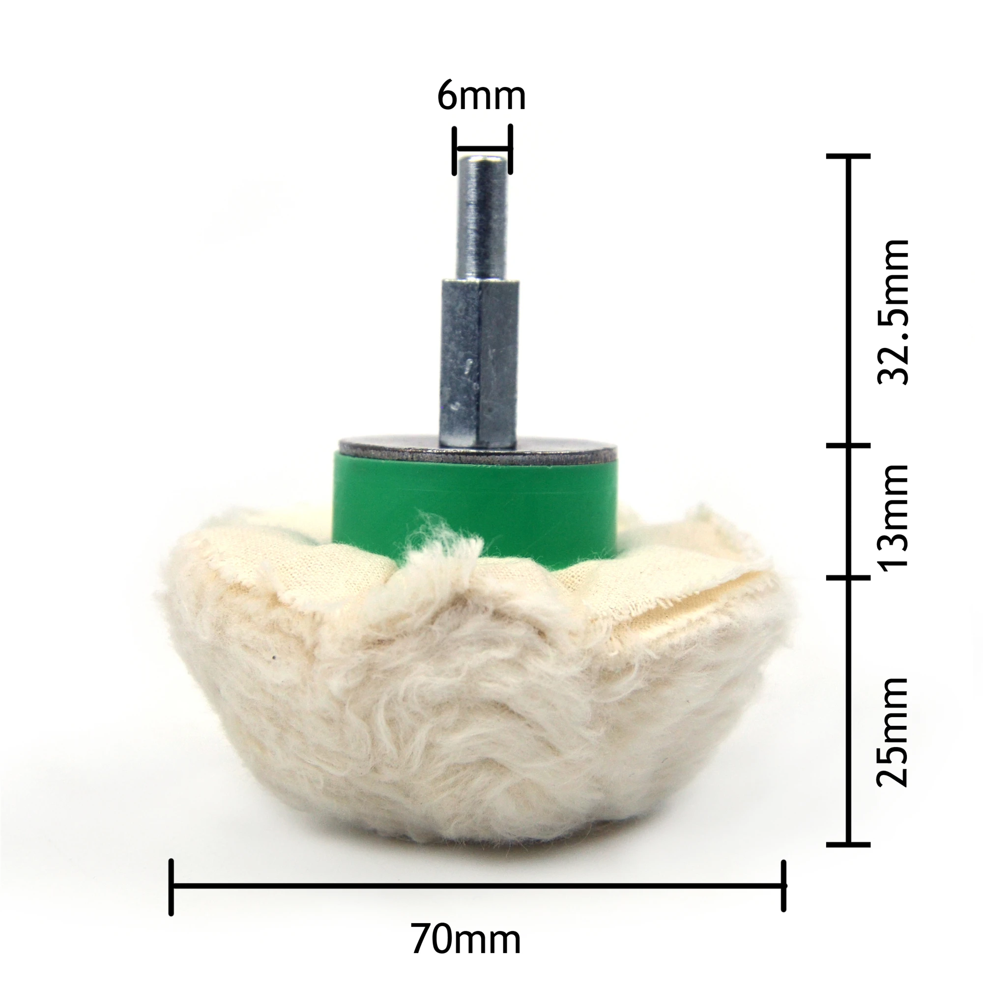 1PC 45/70mm Mushroom Grinding Head Pure Cotton Cloth Polishing Buffering Wheel with 6mm Mandrel Fits Dremel Abrasive Tools