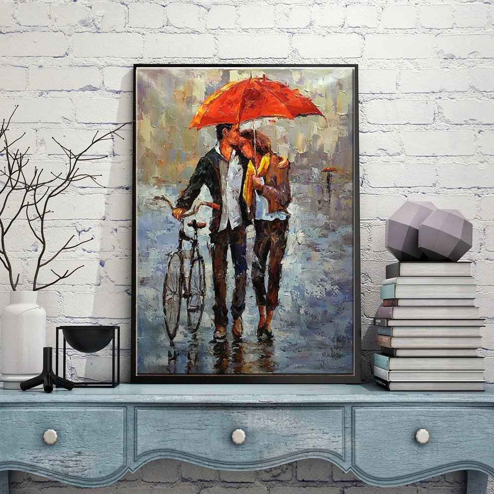 New DIY diamond painting red umbrella bicycle cross stitch 3D diamond full stone embroidery diamond mosaic home decoration