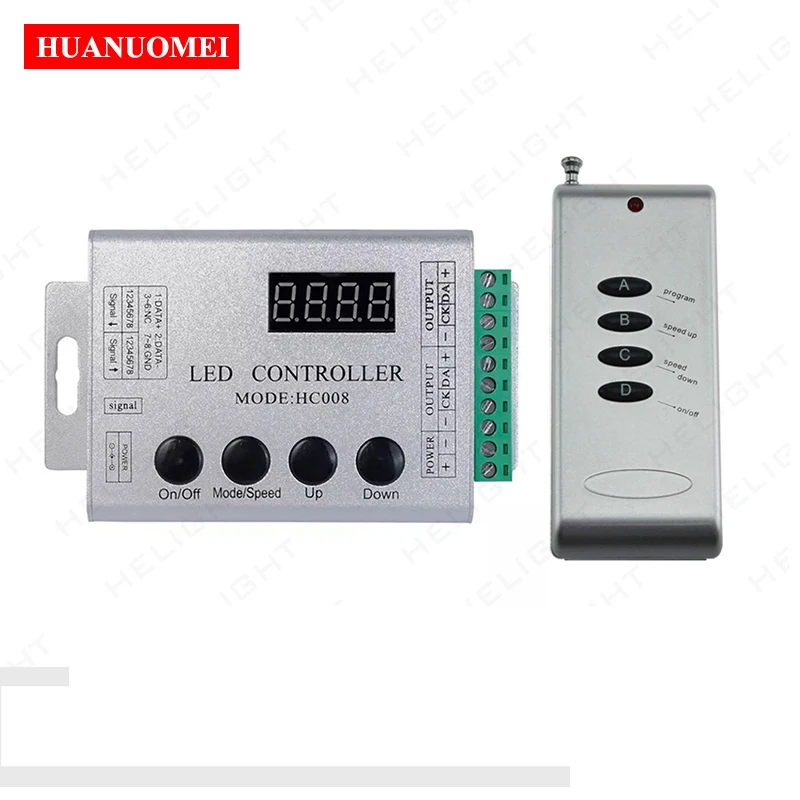 5V 12V 24V HC008 WS2811 Pixel LED Controller Digital Dimmer with 133Programs Built-in,Support UCS1903 WS2812B SK6812 WS2801 Etc.