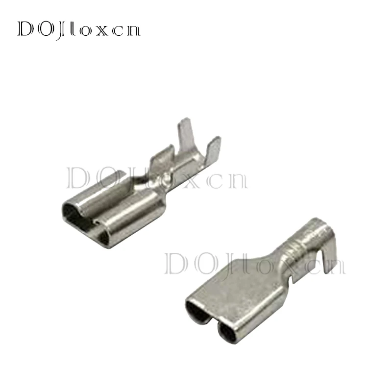 DOJIOXCN 20-500 Pcs DJ626-6.3A 1500-0080 H62 Brass Tinned 6.3 MM Female Crimp Terminal Brass Wiring Flat Connector For Car Relay