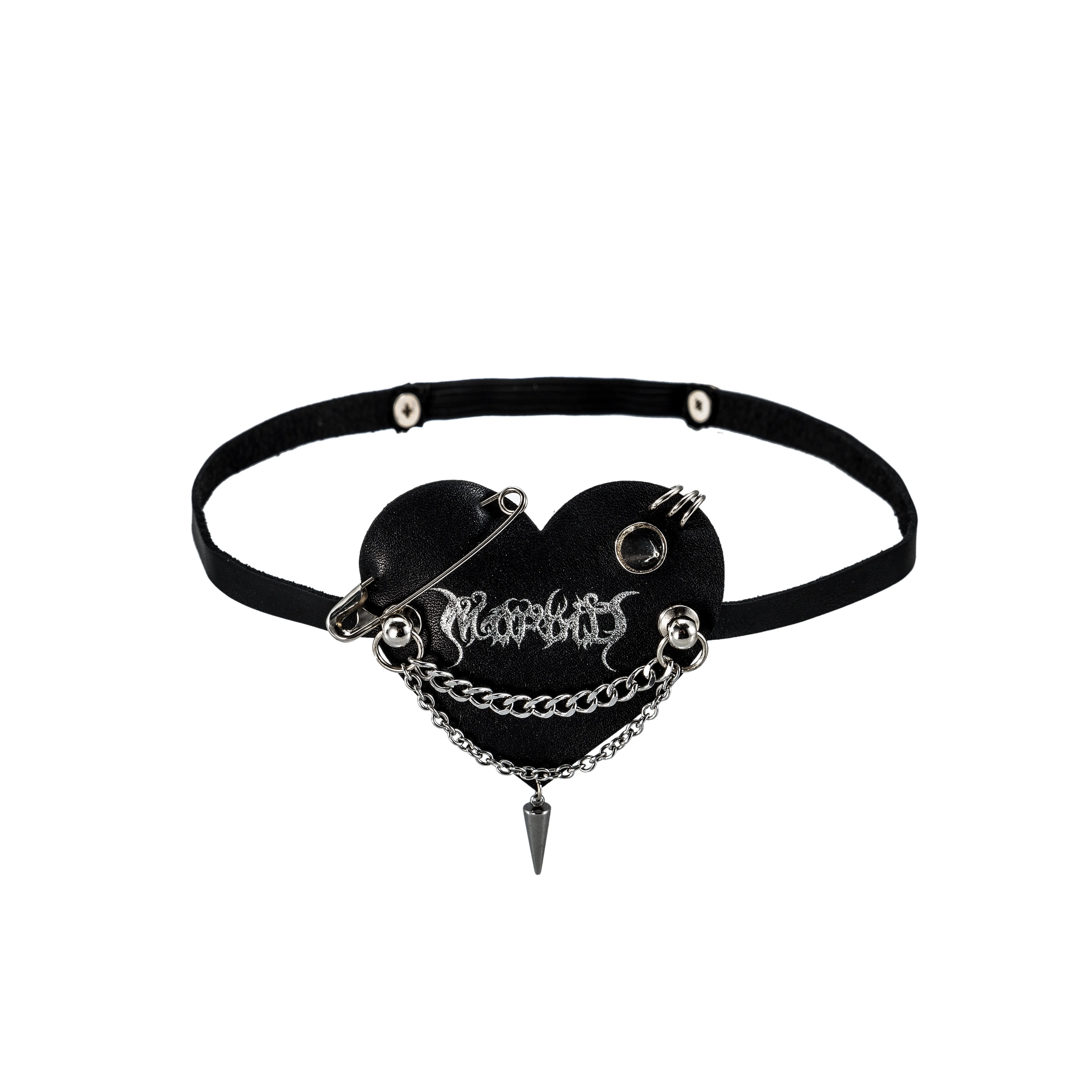 Harajuku Gothic Punk Rock Love Rivet Chain Black Eye Patch donna ragazze Y2k accessorio Cosplay