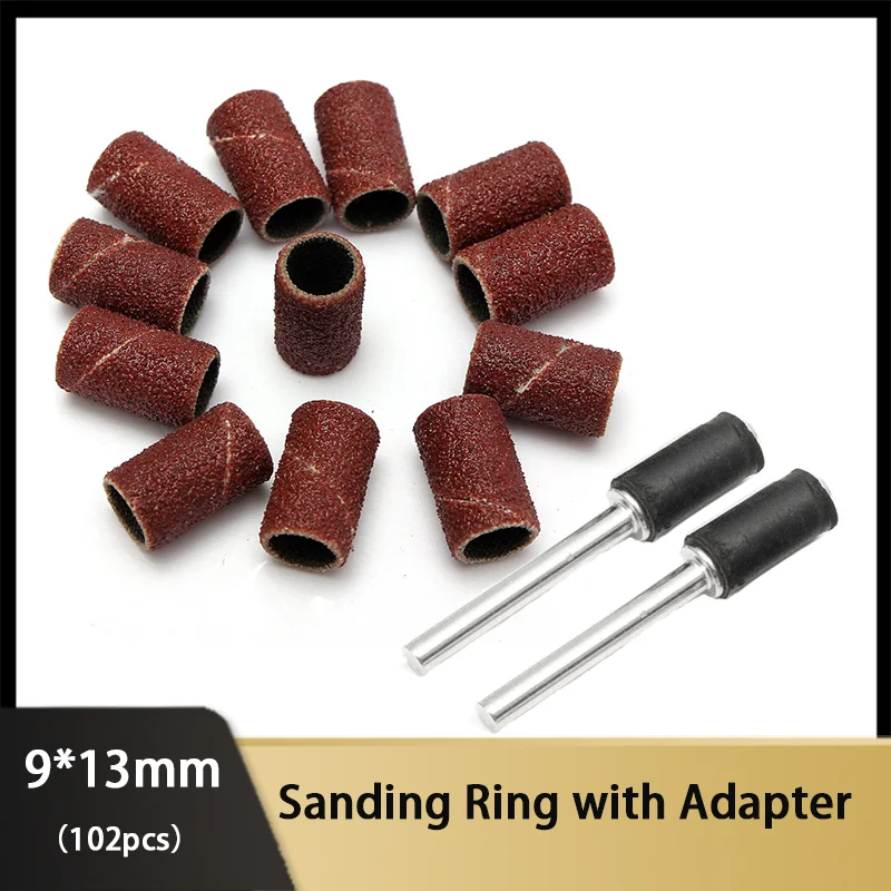 100 Pieces Sanding Drum Set with Mandrels Including Sanding Sleeves for Derusting and Grinding