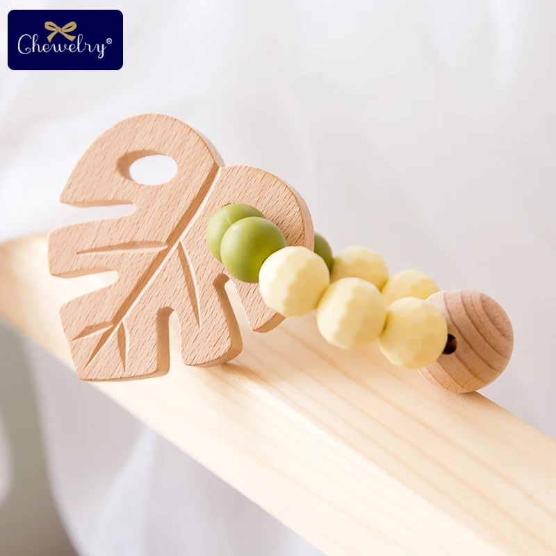 10pc Wooden Teether Animals Beech Teething Grasping Wooden Animal Toy Rodent Baby Teether Pendant DIY Pacifier Chain Kids Goods