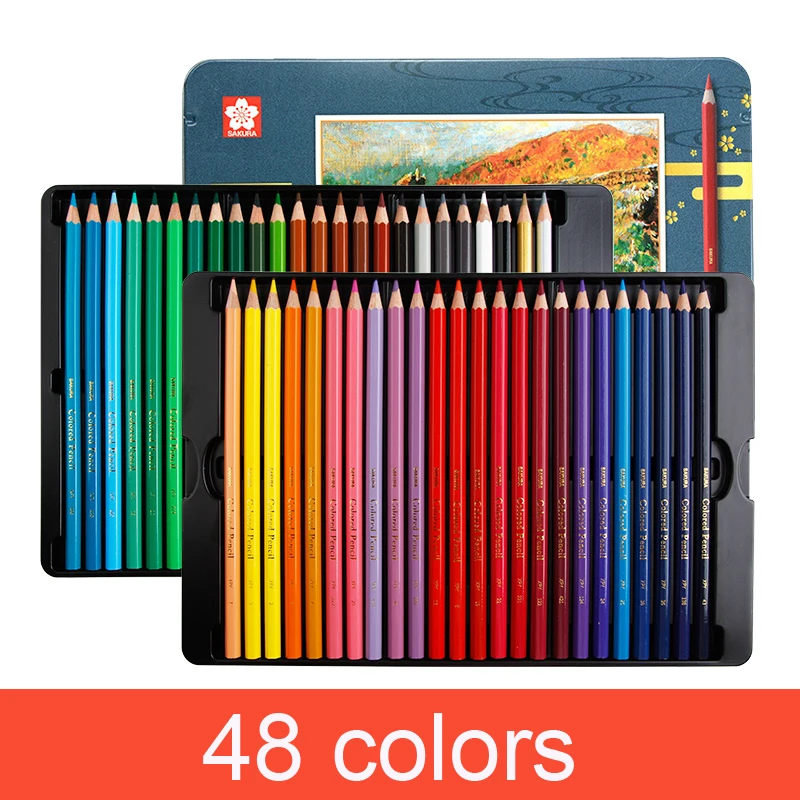 Japan Sakura Oily Color Pencil Set 24/36/48/60/72 Color XPY36