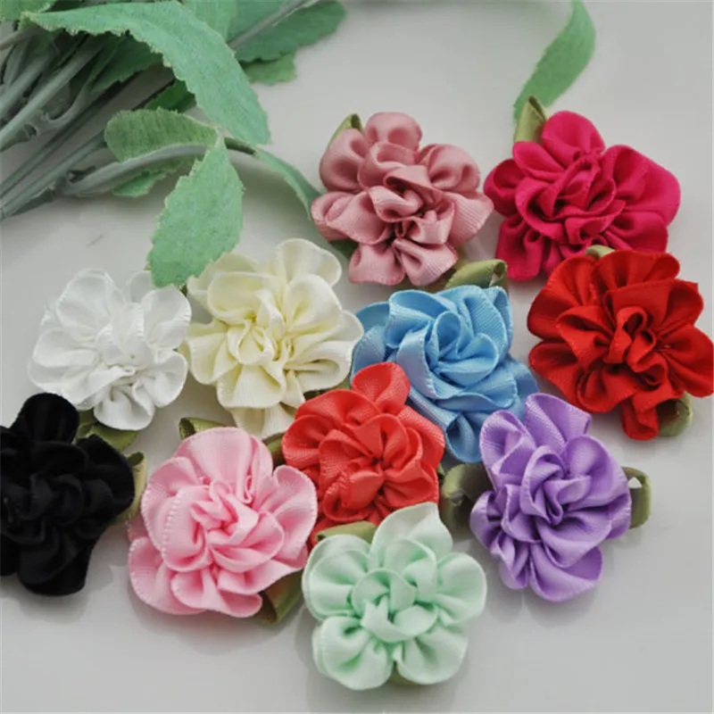 20 pcs  Ribbon Flower carnation Appliques sewing/craft/wedding lots B068 U Pick