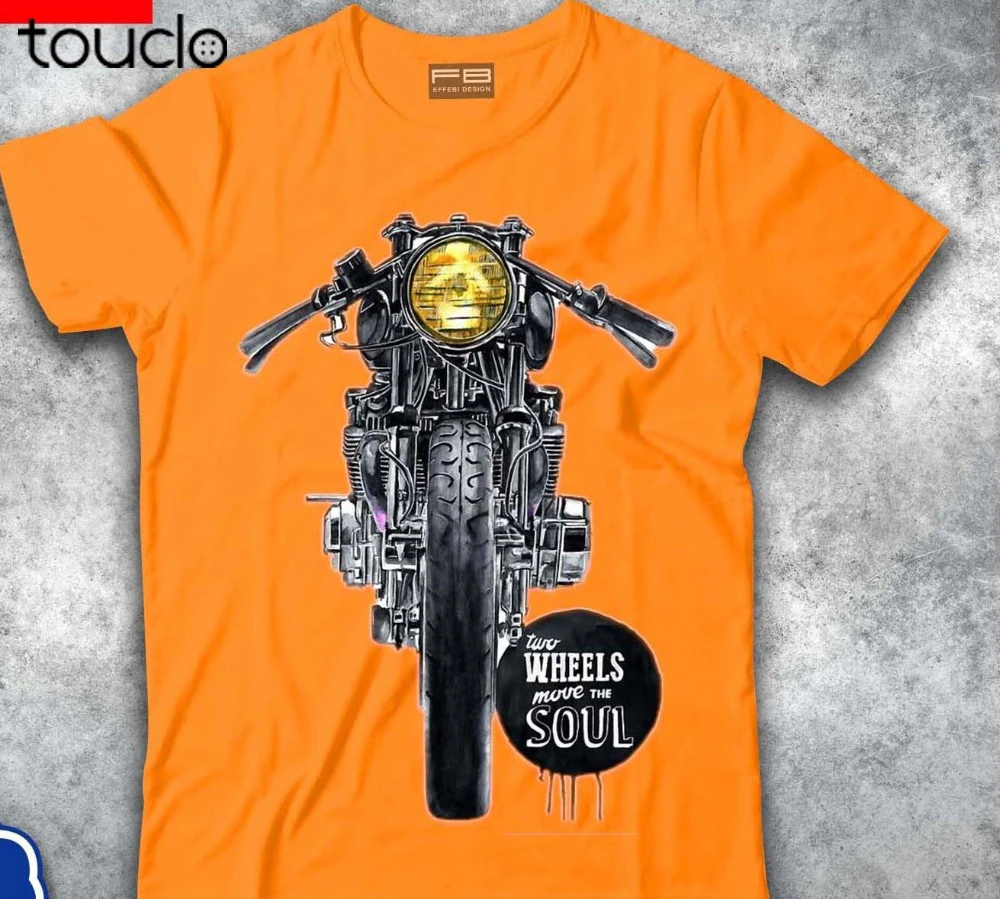 T-Shirt Cafe Racer Vintage Wheel Move The Soul Motorbike Motorcycle Cotton T Shirt 2019 Men Summer Casual Fashion T Shirt Design