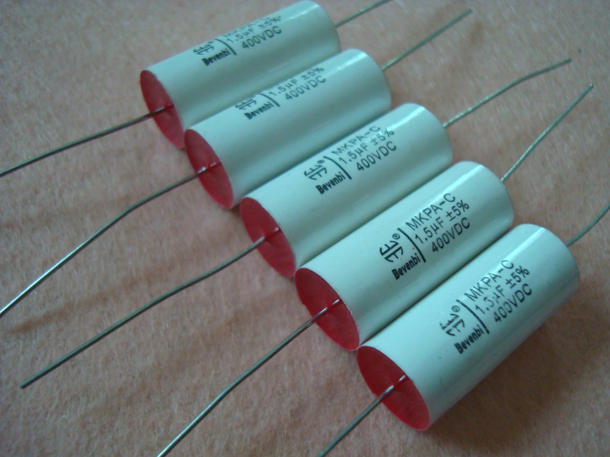 1pcs/1lot Genuine red head BEVENBI 400V 1.5UF 5% MKP crossover dedicated copper foot HI-FI capacitor infinite capacitor