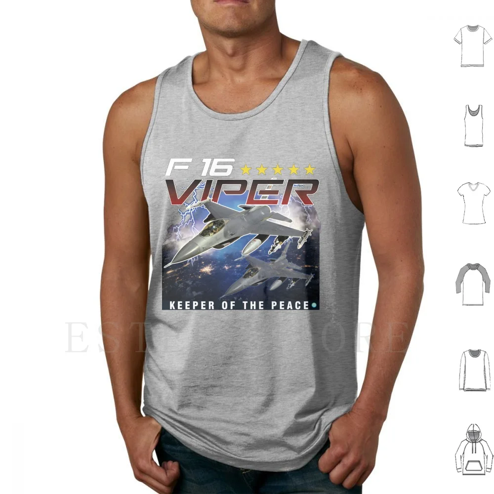 F16 Falcon Viper Keeper Of The Peace Airforce Pilot Gift Tank Tops Vest Cotton Usa Airplane Pilot Jet Plane Tornado Air
