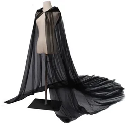 White Iovry Black Red Wedding Cloak Wrap Cape Bridal Shawl Long Bridal Coat Women Cape 220CM
