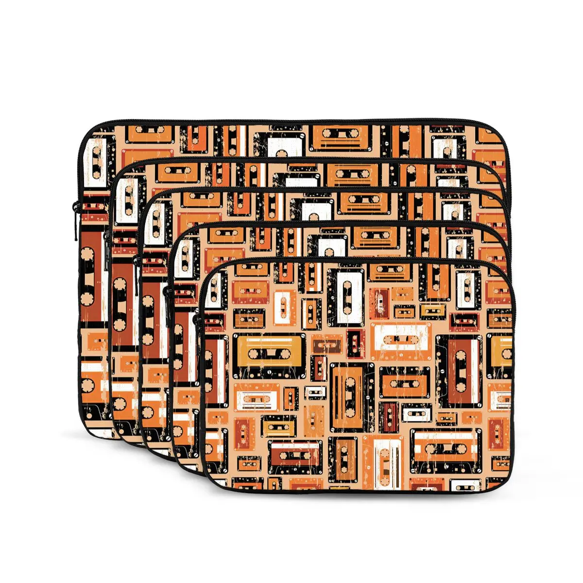 Colorful Orange Music Audio Cassette Pattern Computer ipad Laptop Cover Case Laptop Sleeve Bag Portable Cover Fundas Pouch