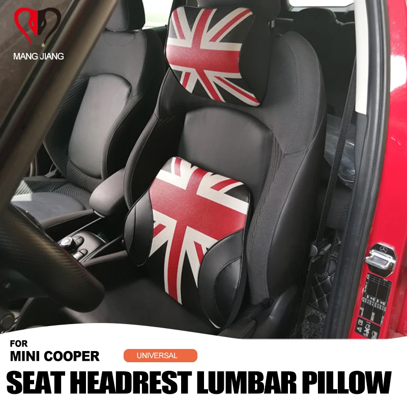 Car Neck Pillow Union Jack Seat Neck Headrest Lumbar Pillow Spine protection For mini cooper F54 F60 F55 F56 R60 R59 R58 R57 R55