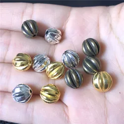 10pcs metal 10mm striped round beads jewelry making DIY handmade bracelet necklace earring accessories material wholesale