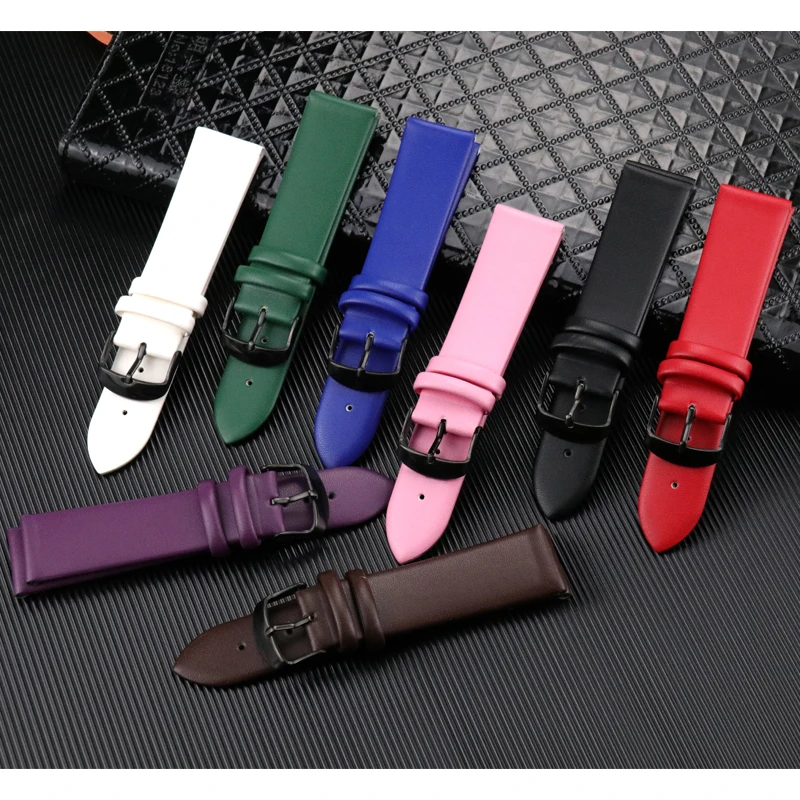 Hot Sale  Leather Strap   Watch Belt    High quality  soft  watch band  for Universal watch   accessory for watch