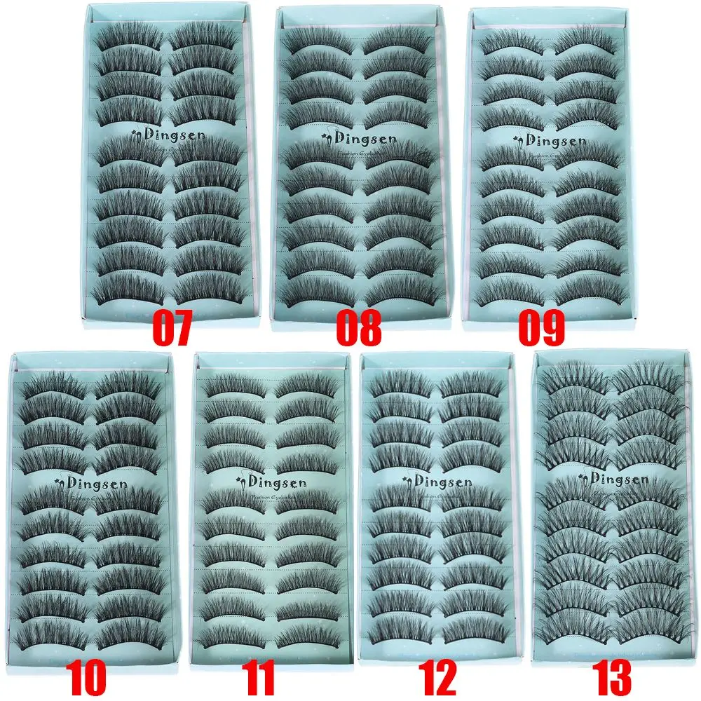 10 Pairs 3D False Eyelashes Super Soft Ultra-wispies Fluffy Lashes Natural Long Eye Lashes Extension Handmade Cruelty-free