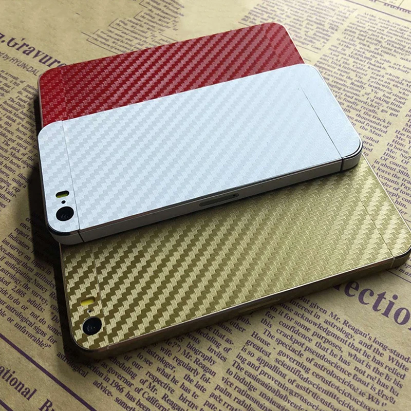 Dropshipping 8 Colors Decorative Back Film For iPhone 5s SE 5 Mobile Phone Protector iPhone5 Carbon Fiber Stickers