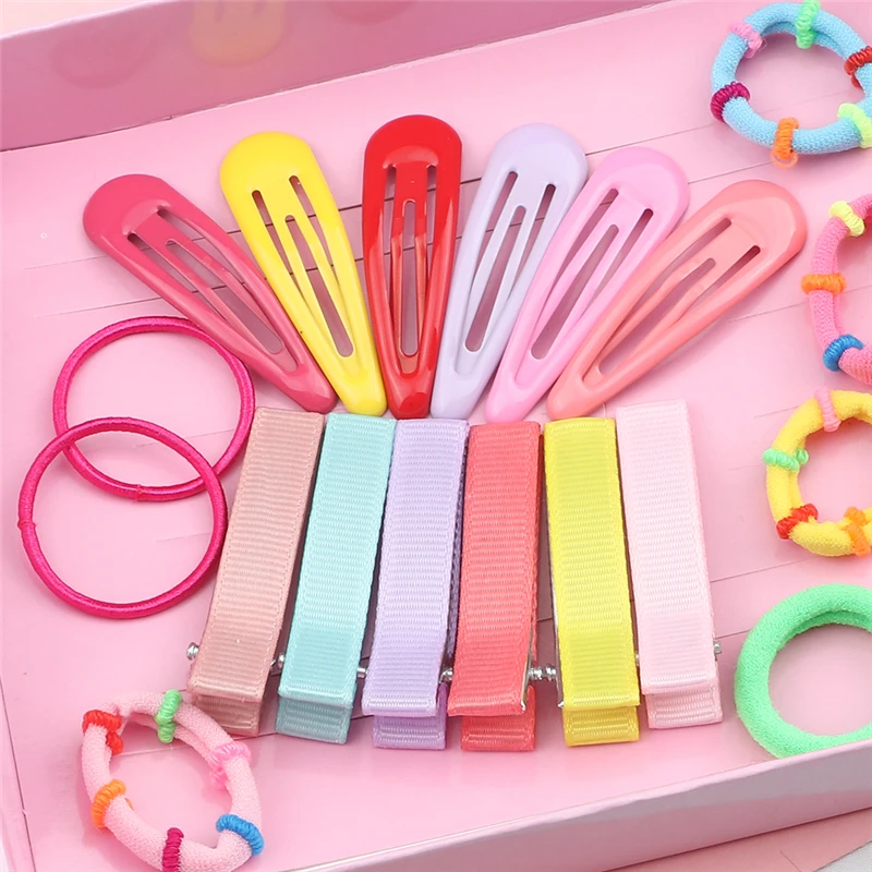 Conjunto de accesorios para el cabello para niños, bandas elásticas coloridas para el cabello para niñas, horquilla linda, banda de goma mixta, pinzas para el cabello, diadema