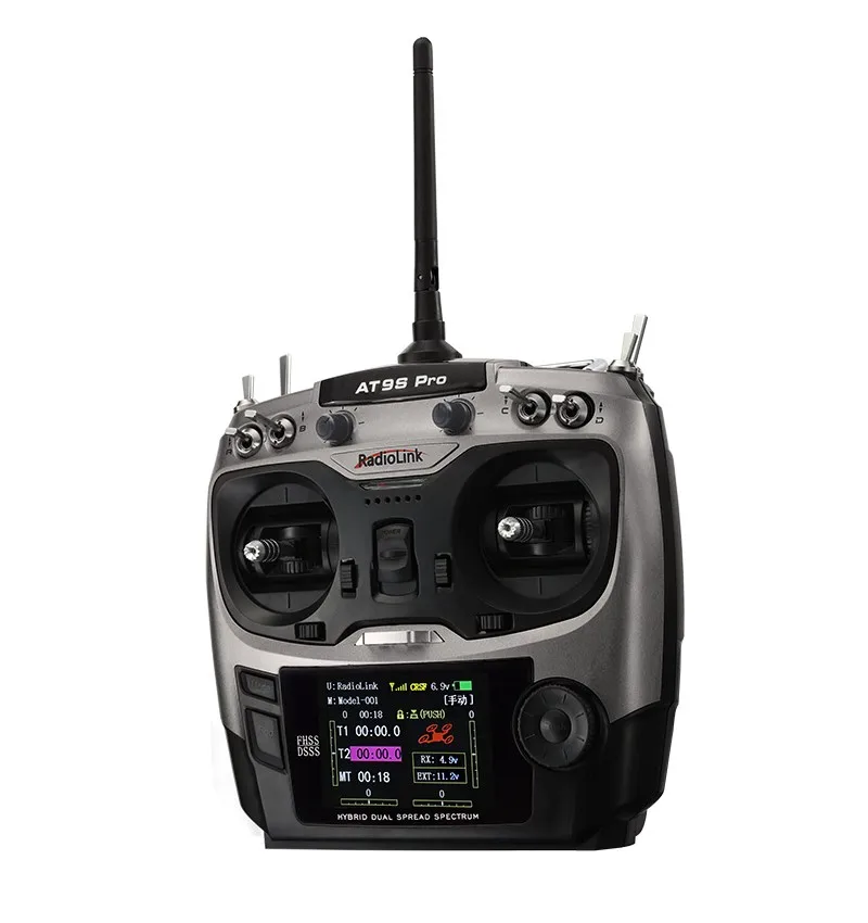 Radiolink AT9S Pro 2.4G 12CH DSSS FHSS Transmitter with R9DS Receiver Support SBUS PPM PWM for RC Model Airplane Drones Car