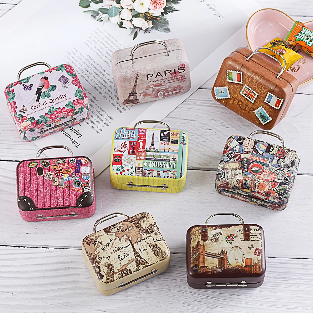 1Pcs Lovely Small Clutch Jewellery Box Doll Handbag Fashion Metal Mini Suitcase for Dolls Miniature Toys Trunk Dollhouse Decor