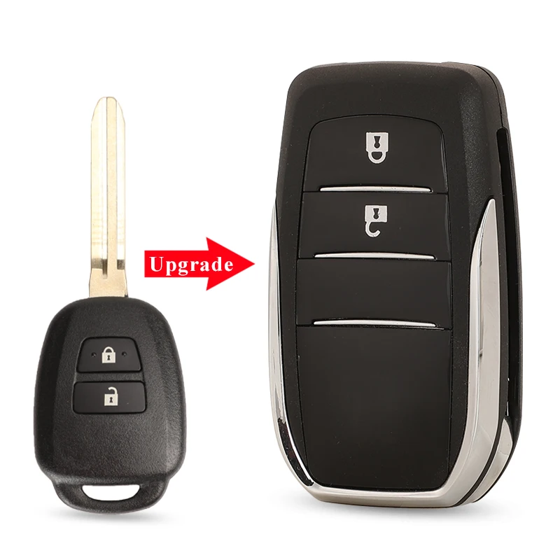 Jingyuqin 2/3/4 BT Modifizierte Fernbedienung Flip Auto Schlüssel Shell Für Toyota CAMRY Corolla YARIS Vios Prado TOY43 Klinge Fob Fall Ersatz