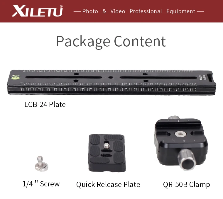XILETU LCB-24B Verlängert Quick Release Platte Kit 240mm Nodal Rutsche Stativ Schiene Multifunktionale Universal Track Dolly Slider – Detail 8