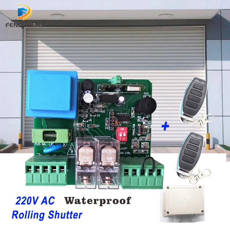 

1PCS Receiver +2PCS Remote control 220v roller shutter rf receiver remote control hcs301 rf remote controller