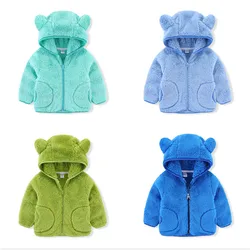 Saut mètres automne printemps polaire garçons filles sweats à capuche colorés bébé vestes fermeture éclair mignon bébé manteaux enfants à manches longues