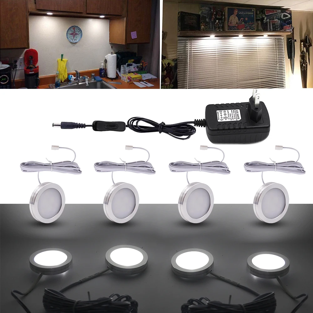 

DC 12V LED Under Cabinet Closet Light Night Lamp LED Display Case Lights For Stairs/Closet/Wardrobe/Counter/Cupboard Puck Lights