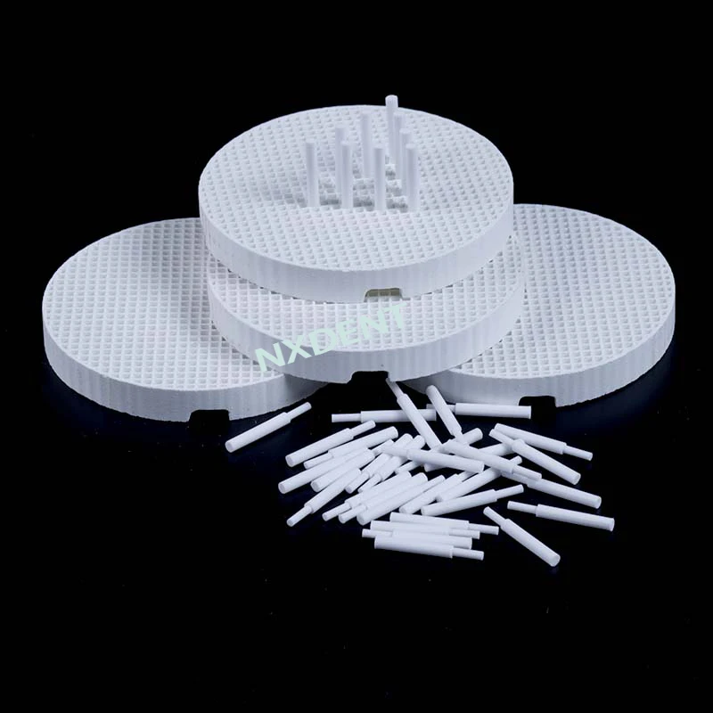 2Pcs Dental Honeycomb Firing Trays with 20 Zirconia Ceramic Pins Dental Plate Holder Dental Technician Supplies