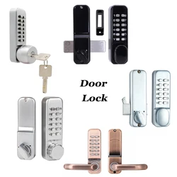 Waterproof Gate Lock Mechanical Keyless Door Lock Deadbolt Keypad Digital Lock Handle Key Code Combination Lock Zinc Alloy