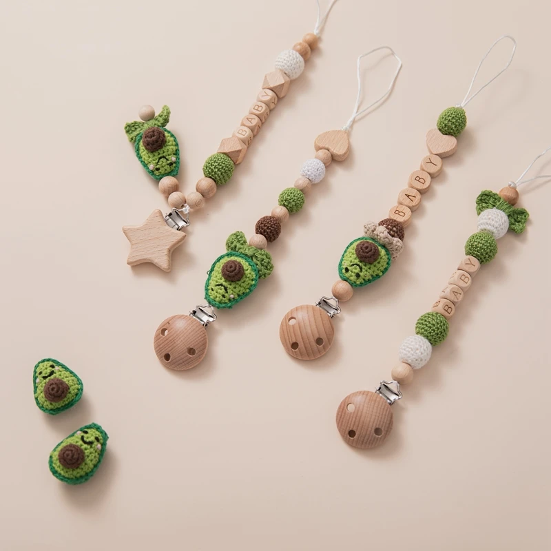 JOAvocado-Tétine en silicone pour bébé, motif dessin animé, crochet animal, perles, supports pour tétine, TeWindsor, jouets de dentition, cadeaux pour bébé, 1 pièce