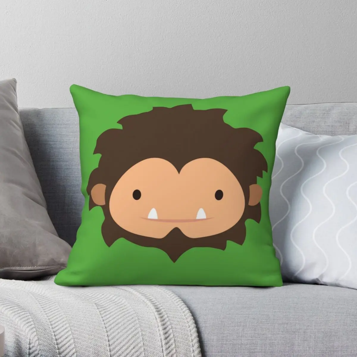 Sneaky Sasquatch Big Head Square Pillowcase Polyester Linen Velvet Creative Zip Decorative Pillow Case Room Cushion Cover 18