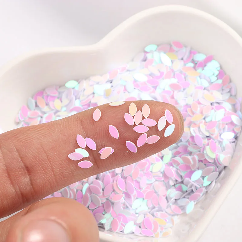 10g/Lot Size 2x4mm Oval Rice Sequin Horse Eyes Shape Sequins Paillettes for Nail manicure/wedding decoration confetti DIY Craft