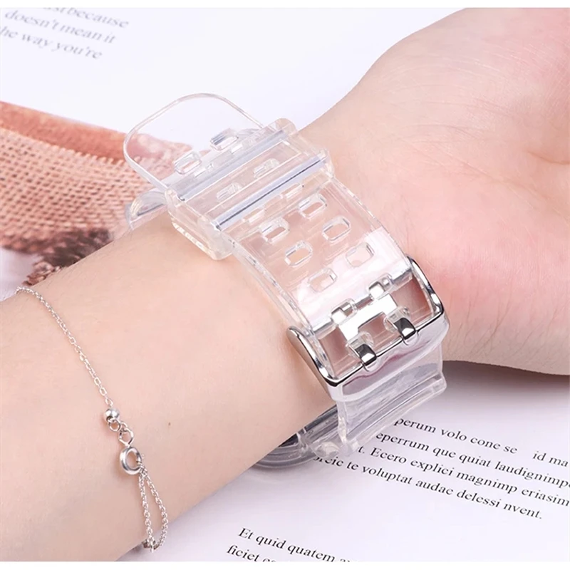 Clear Band + Case for Apple Watch 8 7 6 SE 5 3 2 Soft Transparent silicone Strap for iwatch Strap 40mm 44mm 42MM 41MM 45MM 49MM