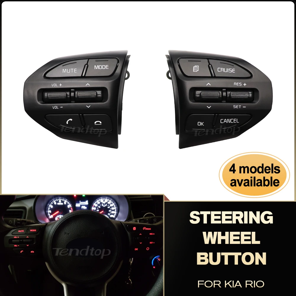 

For Kia K2 RIO 2017 2018 2019 2020 4 X LINE Cruise Control Buttons Car Switches Multifunctional Steering Wheel Buttons