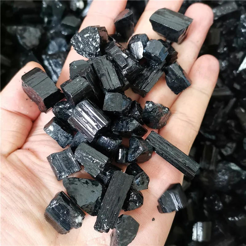 Natural Black Tourmaline Raw Ore Gem Irregular Crystal Mineral Specimen Energy Rough Stones Metaphysical Reiki Healing Balance