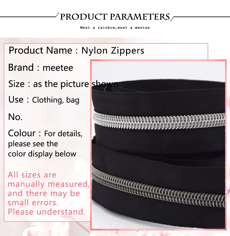 1/2/3/5M 5 # Nylon Zipper für Nähen Tasche Spule Reißverschlüsse Bänder Durch Die meter Jacke Tasche Zips Reparatur Kit DIY Bekleidungs Zubehör – Detail 5