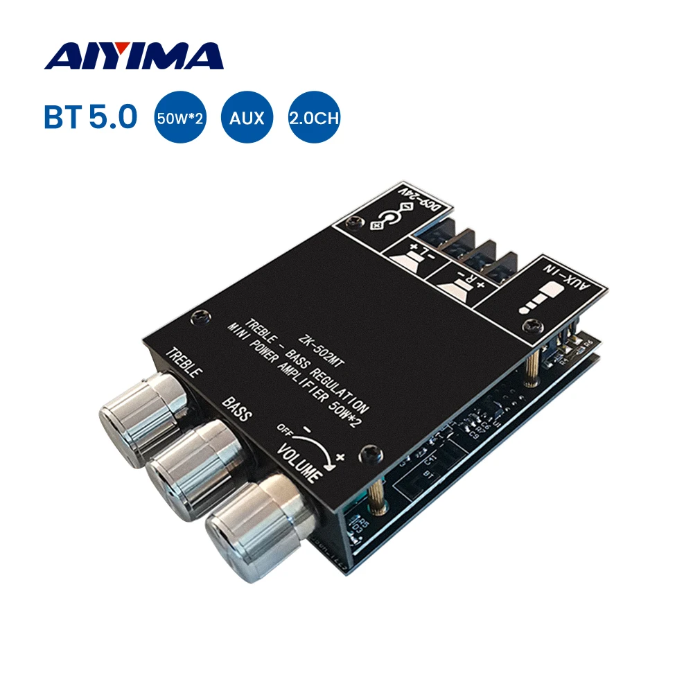 لوح مضخم صوت AIYIMA TPA3116D2 متوافق مع البلوتوث 5.0 مضخم صوت قوة صوت ستيريو مكبر صوت 2x50W