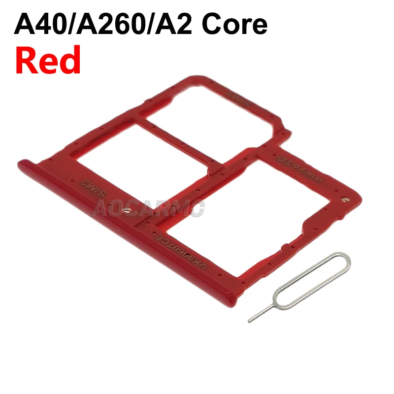 Aocarmo For Samsung Galaxy A40 / A260 / A2 Core Sim Card Tray MicroSD Holder Slot Replacement Part