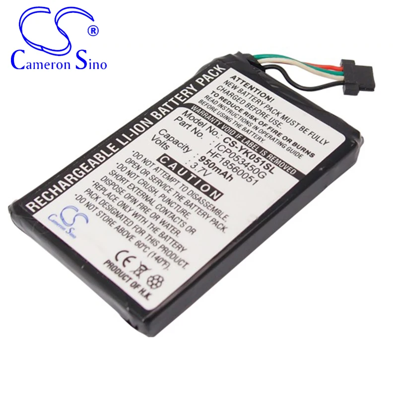 CameronSino Battery for Yakumo EazyGo PNA EazyGo GPS EazyGo XS fits Yakumo HF18560051 ICP053450G GPS,Navigator battery 950mAh