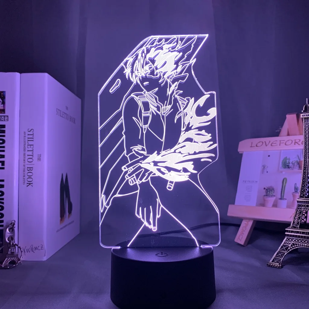 Lampada 3d in acrilico Anime My Hero Academia Dabi Luce a led per l'arredamento della camera da letto Cool Manga Regalo per lui Luce notturna colorata Rgb Dabi  39