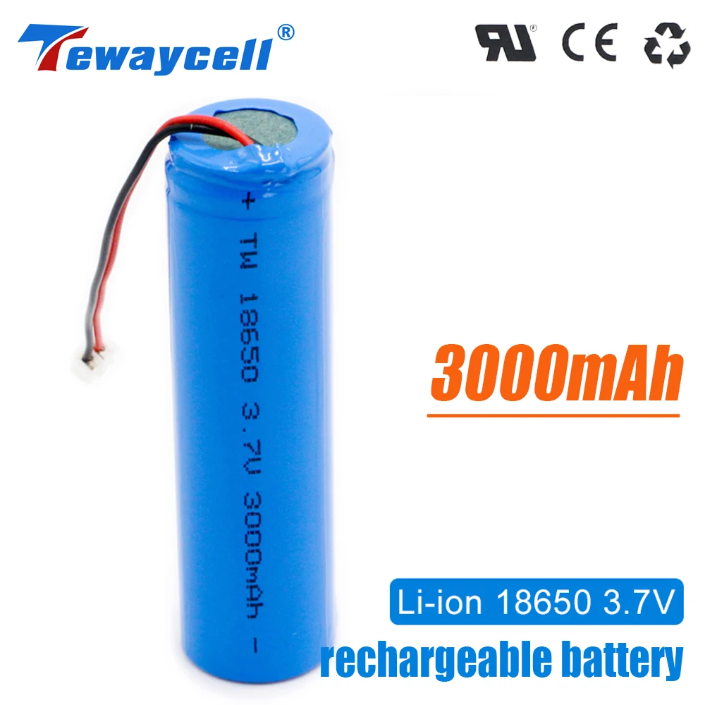 3.7v 2200mAH 3000mAH Battery Rechargeable Li-ion 18650 Pack with PCB and 10KNTC baterias recargables bicicletad PH2.0-2P DIY