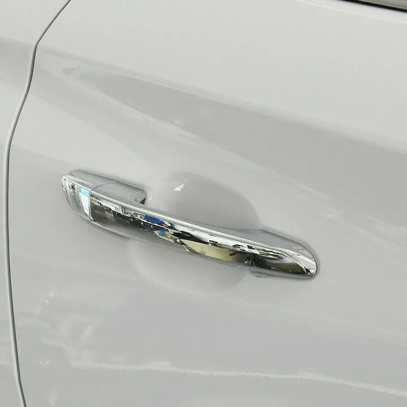 For Hyundai Tucson 2016- 2020 3-keyholes Chrome Side Door Handle Cover Trim 8pcs Car modification Auto parts