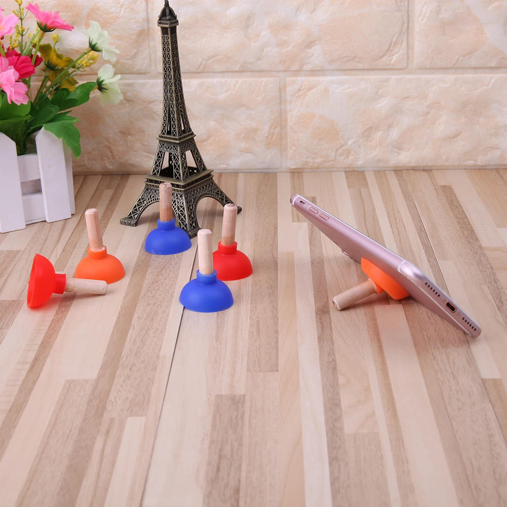 Dropshipping Mini Colorful Toilet Shape Plunger Holder Sucker Stand For Mobile Phone PSP