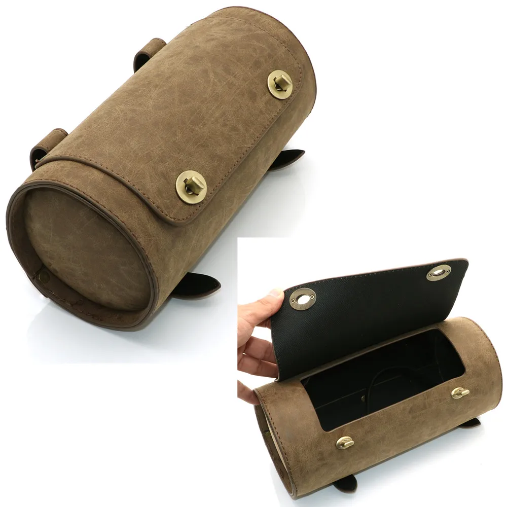 

Universal Motorcycle Tool Bag PU Leather Fork Bag Saddlebags Handlebar Sissy Bar Storage Roll Barrel Racing Tail Barrel Storage