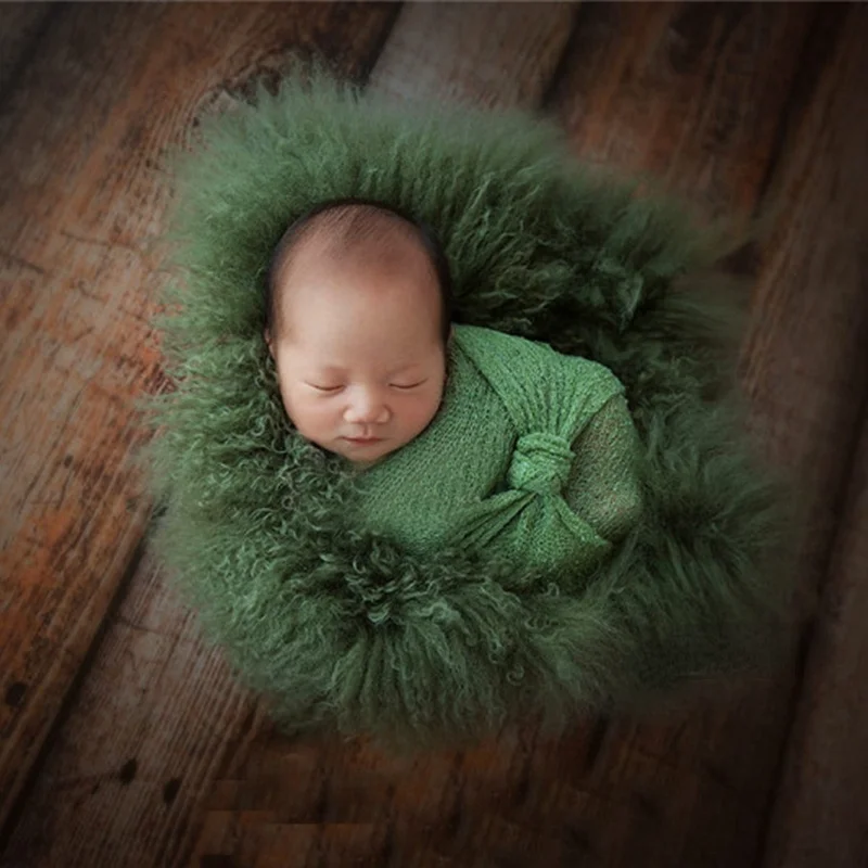 Newborn Photo Props Wool Blanket For Baby Shoot Posing Backdrop Soft Fluffy Blanket Flokati Baby Photograph Studio Accessories