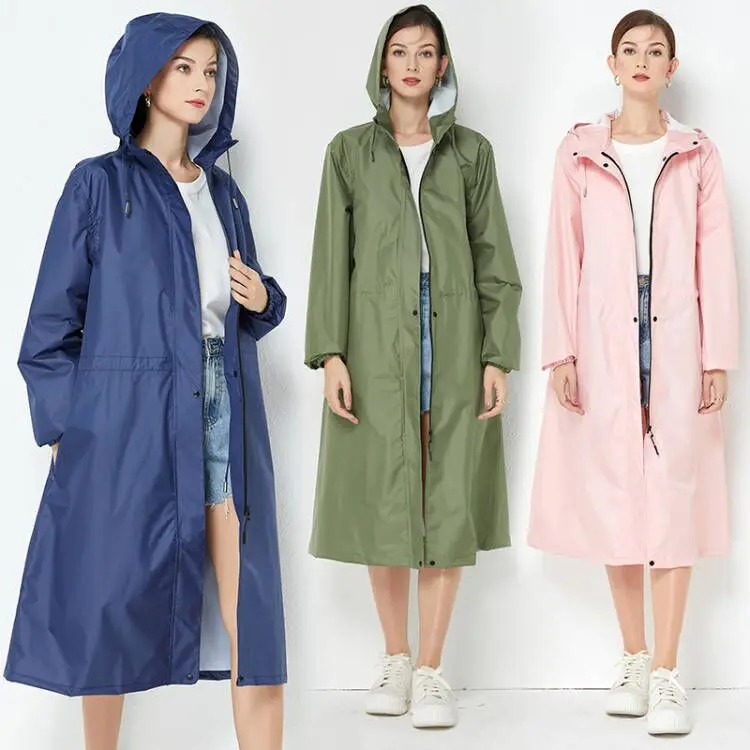 zhouxiaoxi 2002 Women Raincoat Long Rainwear Men Rain Coat Impermeable Poncho Waterproof Rain Cape Cover Hooded Universal